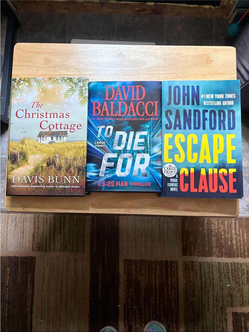 Set of 3 Hardcover Thrillers & Holiday Novel - Mixed Covers (Blue, Yellow, Red)